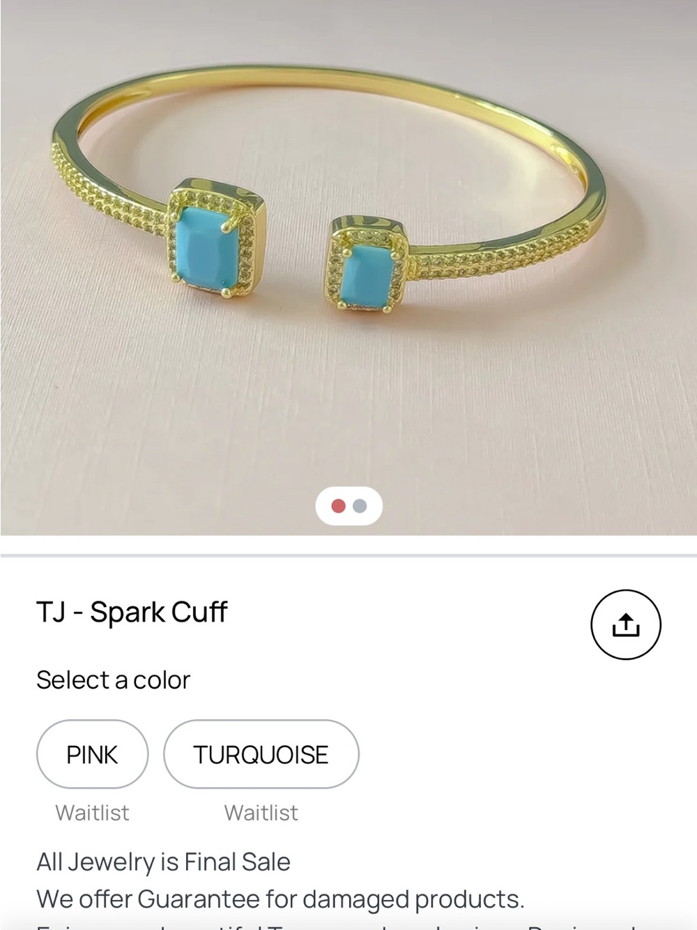 TJ Spark Cuff Bracelet in Turquoise and Gold